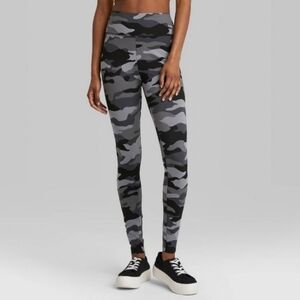 Wild Fable Camouflage Leggings Set Of 2 Black and Gray XL